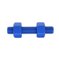 Tige filetée à double tête en acier inoxydable M10 goujon et barre à filetage complet en téflon bleu revêtu de téflon filetage M4 standard DIN