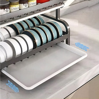 Étagère de rangement de cuisine murale à deux niveaux, non pliable, multifonctionnelle, pour égouttoir à vaisselle, vente chaude