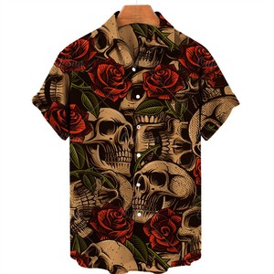 2024 verano 3D camiseta de hombre impresión Digital <span class=keywords><strong>Interracial</strong></span> hombres Casual sólido bordado camisa de manga corta - Product Image 5