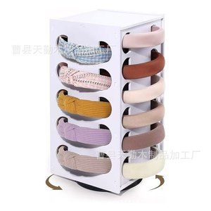 Modern minimalist wooden headband storage rack, multi-layered <b>rotating</b> headband <b>display</b> <b>stand</b>, hair accessory storage rack. - Product Image 1