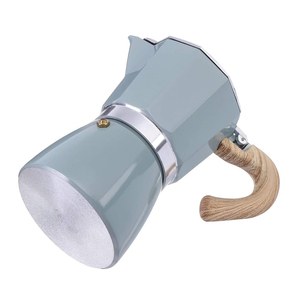 Cafetera <span class=keywords><strong>Moka</strong></span> de Aluminio de 6 Tazas de la Mejor Calidad de China con Mango de Madera - Product Image 3