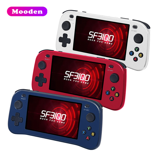 SF3100 Handheld Game Console 4.5 Inch Screen Portable Retro Gaming Device with Dual 3D Joysticks 10+ Emulators for Kids