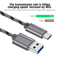 SAN GUAN - Cable USB 3.0 a Tipo C de Primera Calidad, Carga Rápida de 3 A, Cable de Datos USB-C Trenzado