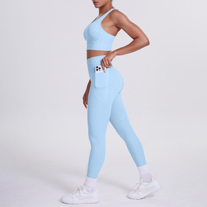Pantalones de yoga deportivos europeos y americanos, sexy, con tirantes cruzados, cintura alta elástica, color sólido, conjunto de fitness, talla grande, espalda hermosa - Product Image 3