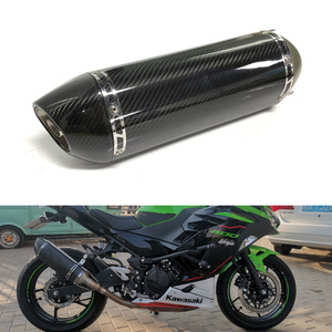 Silenciador brillante de fibra de carbono para motocicleta, silenciador de escape para 600cc con CNC DB Killer CBR300 CB500X <span class=keywords><strong>CB500F</strong></span> para HONDA Motor Bike - Product Image 1