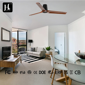 The simplest modern 52 inch <b>ceiling</b> <b>fan</b> <b>with</b> <b>remote</b> control, silence, 3 blades, wooden body, DC motor - smart home <b>fan</b> - Product Image 3