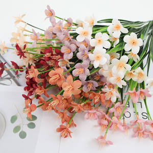 Orchidées <span class=keywords><strong>Cymbidium</strong></span> artificielles au toucher réel avec feuilles vertes, centre de table pour la décoration de la maison et des mariages - Product Image 1