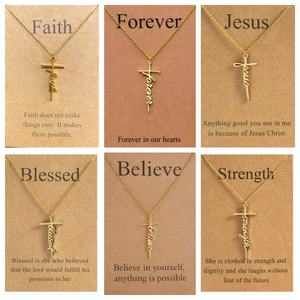 Collier Croix en Acier Inoxydable GIVELUCK, Cadeaux de Foi Chrétienne Religieuse avec Carte <span class=keywords><strong>Message</strong></span> Personnalisée, Activité d'Église - Product Image 6