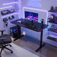 Bureau de jeu moderne, durable et réglable en métal avec bande LED RGB, crochet ergonomique pour casque et porte-gobelet pour les joueurs