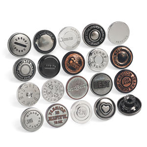 KUNSHUO-Pantalones vaqueros de aleación de zinc con logotipo personalizado de fábrica, zamac y remaches, pantalones vaqueros plateados - Product Image 1