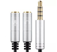 Câble de répartiteur de micro pour casque de 3.5mm avec prises de microphone audio séparées Répartiteur de casque pour microphone