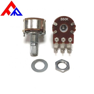 50K Rotary Potentiometer Knurled Shaft Carbon Composition 1 Gang <b>PC</b> Pins D-axis 15mm - Product Image 3