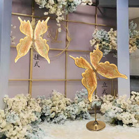 Lumières LED papillon en fer créatives argent/or 0,6M-1,4M Impression numérique Accessoires de décoration de mariage Publicité Gonflables GL DL