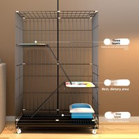 Nouveau produit en gros luxe trois couches pliable moderne chat Villa espace libre métal chat Cage cadre d'escalade solide motif chat