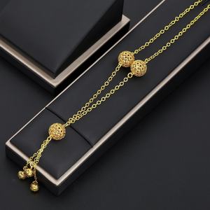 Ensemble de bijoux pour femmes JXX, collier et boucles d'oreilles en laiton plaqué or pour mariage, fête, fiançailles, vente en gros - Product Image 2
