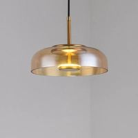 Luminaire suspendu en verre en forme de dôme semi-circulaire moderne, lustre en verre nordique moderne pour îlot de cuisine, salle à manger, bar