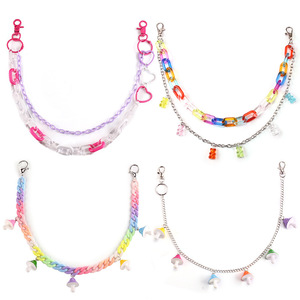 Cadena de cintura de moda para mujer con colgante de oso de resina acrílica, cadena colorida de una sola vuelta para fiesta K1 K1896 - Product Image 1