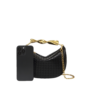 高级女式单肩包编织真皮手提包链条肩带可定制徽标可提供OEM服务 - Product Image 3