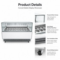 Nouvelle Vitrine Réfrigérée Commerciale pour Crèmes Glacées, 18 Bacs, pour Supermarché, Présentoir à Glaces et Sorbets, Vitrine de Présentation de Gelato