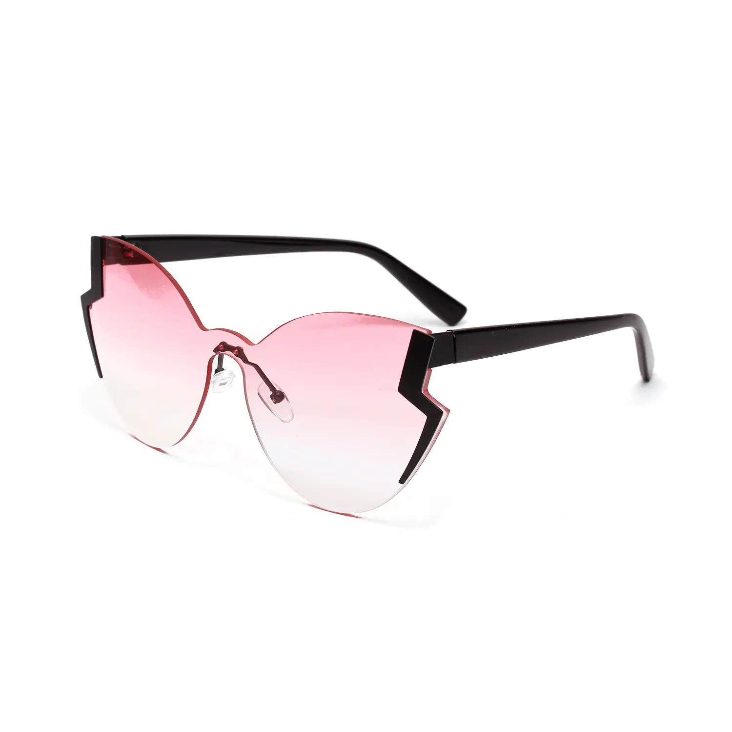 Fashion Vintage Cat Eye Rimless Sunglasses Retro Women Gradient Butterfly Outdoor Travel Sun Glasses