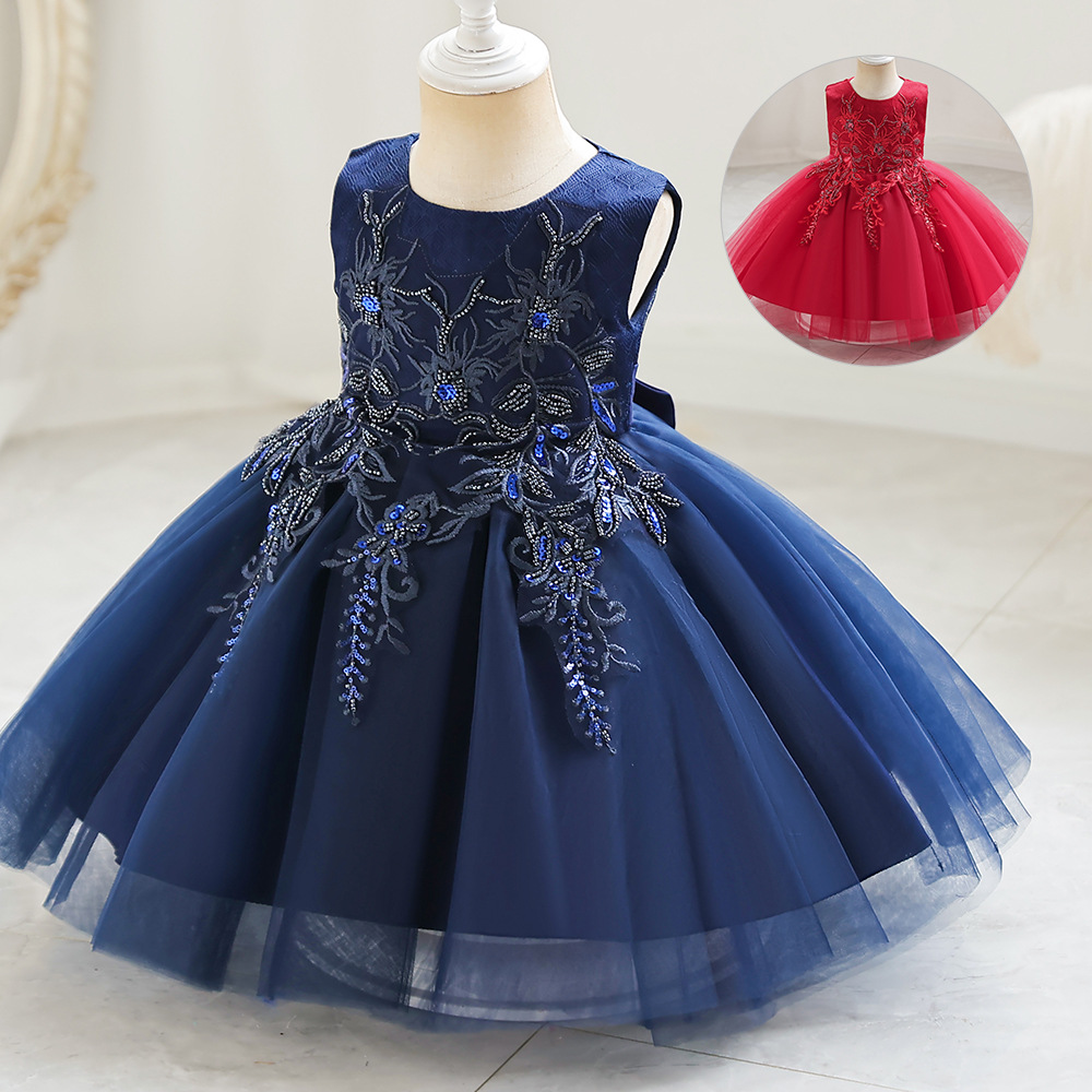 strapless open back dress Toddler Girl Flutter Sleeve Tutu Dress Tulle Princess Casual Outfit for Party and Everyday Pink / 4-5 Years