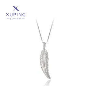 A00570472 xuping jewelry fashion elegant simple platinum plated feather necklace