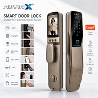 AUVINX Serrures Intelligentes : Serrure de Porte Connectée avec Caméra, Reconnaissance d'Empreintes Digitales, Mot de Passe, Reconnaissance Faciale et Palmaire, Carte NFC, Tuya WIFI, Serrure Numérique
