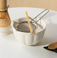Ensemble Matcha Blanc 4 Pièces Kit de Matcha Personnalisé Style Japandi Fouet à Matcha en Bambou Chasen