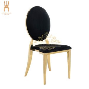 Precio al por mayor Gold Phoenix Acero inoxidable Evento Comedor Banquete Silla con respaldo redondo <span class=keywords><strong>para</strong></span> bodas Novia y novio - Product Image 2