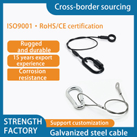 PVC/PU personnalisé enduit d'avions en acier inoxydable dé à coudre câble métallique élingue et raccords fabriqués en Chine matériau métallique