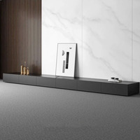 Ensemble meuble TV et table basse noir pour salon, de sol à plafond, moderne et minimaliste, nouveau luxe léger