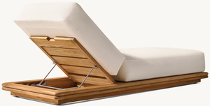 مجموعة استراحة بالحديقة أريكة شمسية للأماكن الخارجية أثاث من خشب الساج كرسي استراحة فاخر للأماكن الخارجية أثاث للاستراحة في الهواء الطلق من خشب الساج - Product Image 5