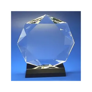 Black Base Clear Blank Crystal Awards With Diamond