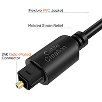 Cable de Audio Óptico Digital CableCreation OEM ODM, Cable de Fibra Óptica Toslink de 6 Pies para Cine en Casa, Barra de Sonido, TV, PS4, Xbox, VDCD