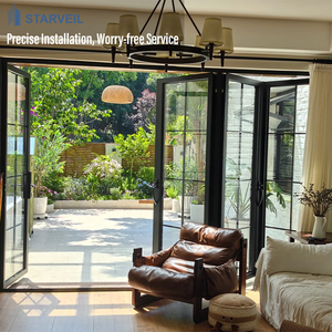 Starveil Außenbalkon Aluminium Faltbare Terrassentür Puertas Francesas mit Fliegengitter Glas-Falttür - Product Image 3