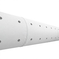 Diffuseur d'air flexible en tissu série RT, blanc, perforé, rond, pour conduits de ventilation HVAC, adapté aux grands espaces