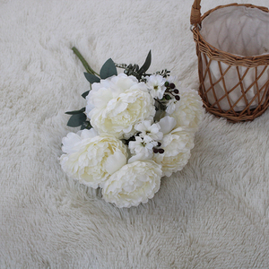 Fleurs Artificielles 11 Têtes, <span class=keywords><strong>Bouquet</strong></span> <span class=keywords><strong>de</strong></span> Pivoines Effet <span class=keywords><strong>Peinture</strong></span> à l'Huile, <span class=keywords><strong>Pivoine</strong></span> à Mille Feuilles, Vente en Gros pour l'Exportation YHMD-259, Décoration d'Intérieur - Product Image 3