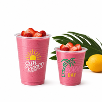 Gobelets en plastique PET transparents pour boissons froides en vrac avec couvercles en dôme, sans BPA, pour bubble tea et smoothies, 12 oz