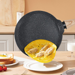 Non Stick Frying Pan Round Gray Green Premium Selection For Breakfast Cooking - Product Image 1