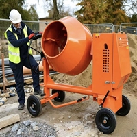 Bétonnière diesel portable haute efficacité HK-700 700L, moteur 18,5 kW, pompe, auto-chargeante, machine à mélanger le ciment mobile, hydraulique