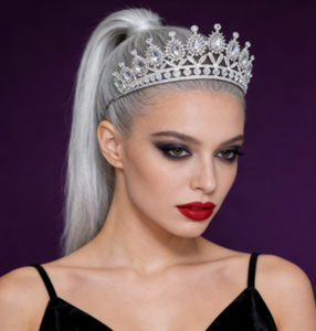 Elegante Tiara da Sposa in Cristallo per Matrimoni e Concorsi di Bellezza, Corona Scintillante con Strass per Ragazze - Product Image 3