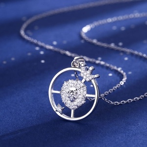 12 조디악 보석 사자 스타 펜던트 순수 실버 925 Constella-tions 매력 목걸이 보석 - Product Image 2