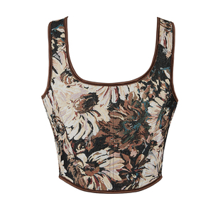 Robe Corset <span class=keywords><strong>Vintage</strong></span> Florale Renaissance pour Femme, Style Quotidien, avec Bretelles, Ceinture, Gilet Ajusté, Bustier à Cordon et Débardeur à Nouer - Product Image 3