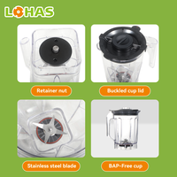 Lohas High Speed Heavy Duty Vacuüm Blender Commerciële Elektrische Mixer Grinder Smoothie Maker Fruit Juicer Keukenapparatuur