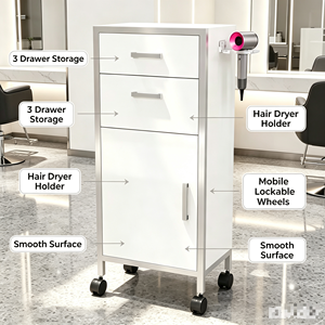 New style High Quality Modern Stainless Steel Mobile Hair Salon Styling Trolley Foldable Luxury <b>Tool</b> for Spa Hotel Home Care - Product Image 1