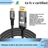 Câble Nylon Tressé 16k Type-c vers DP Câble 8k120hz USB C vers DP2.1 Connecteur Plaqué Or Alliage d'Aluminium