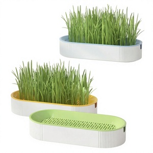 Jardinière à herbe pour chat, boîte à graines hydroponique, plateau de culture d'herbe verte portable pour chien et chat, pour usage intérieur - Product Image 4