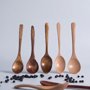 Cucchiai in Legno Lucidato ad Acqua Stile Giapponese con Manico Lungo per Miele, <span class=keywords><strong>Caffè</strong></span> e Zuppa di Riso per Bambini, Prodotti all'Ingrosso a Fujian - Product Image 1