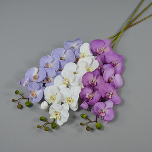 Hot Xu Hướng Nhân Tạo 9 Đầu Kết Cấu Lan Hồ Điệp duy nhất Chi Nhánh Lụa Bướm Hoa Lan Hoa Cho Nhà Phòng Khách Trang Trí - Product Image 1