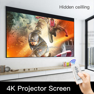 Nhà Máy giá bán buôn tường trần gắn màn hình máy chiếu điện chất lượng cao Matte Trắng cơ giới màn hình cho máy chiếu - Product Image 4
